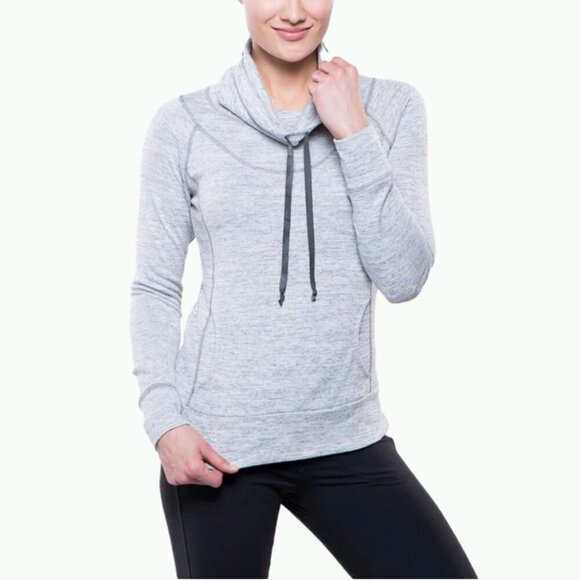 Kuhl Sweatshirt Top Gray Cowl Neck Long Sleeve Hiking Medium - Picture 2 of 10